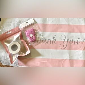24 10”x13” Poly Mailer Bags 500 Roll of Thank You Stickers & 1 Bear Mini Cutter